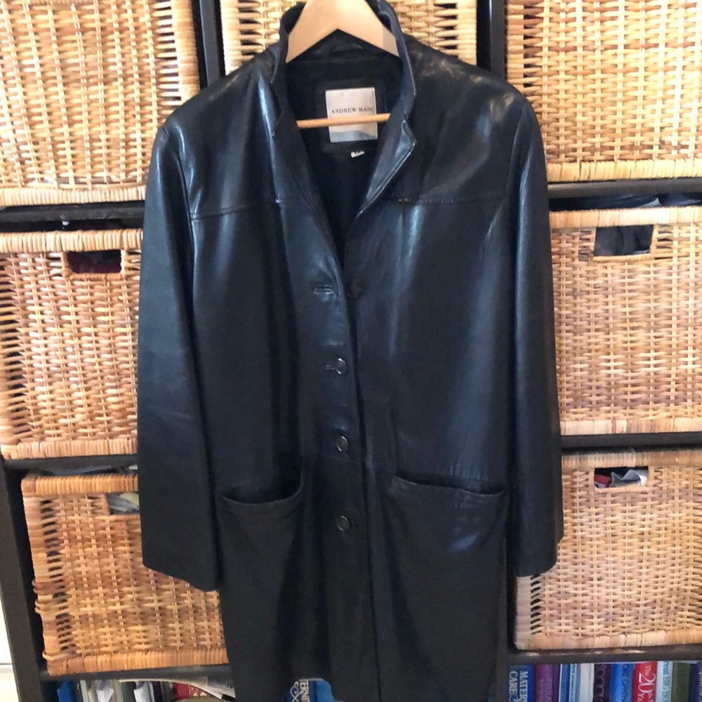 Gorgeous Andrew Marks Long Leather Jacket